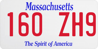 MA license plate 160ZH9