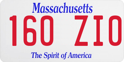 MA license plate 160ZI0