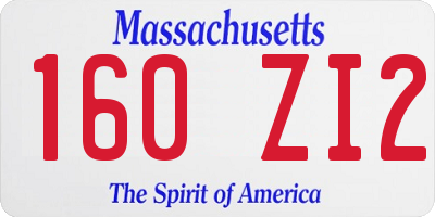 MA license plate 160ZI2