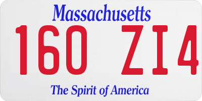 MA license plate 160ZI4