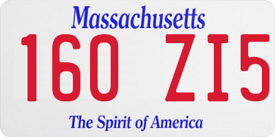 MA license plate 160ZI5