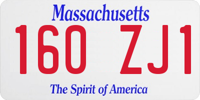 MA license plate 160ZJ1