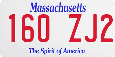 MA license plate 160ZJ2