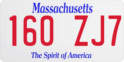 MA license plate 160ZJ7