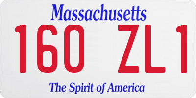 MA license plate 160ZL1