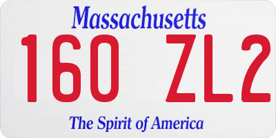 MA license plate 160ZL2