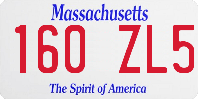 MA license plate 160ZL5