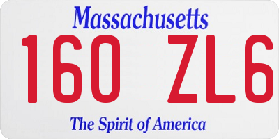 MA license plate 160ZL6