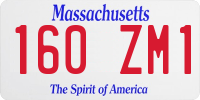 MA license plate 160ZM1