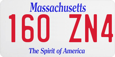 MA license plate 160ZN4