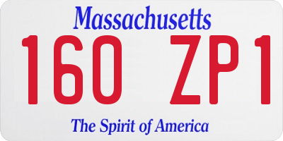 MA license plate 160ZP1