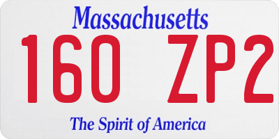 MA license plate 160ZP2