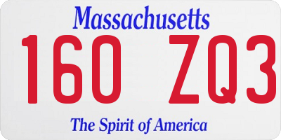 MA license plate 160ZQ3
