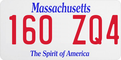 MA license plate 160ZQ4