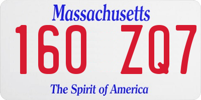 MA license plate 160ZQ7