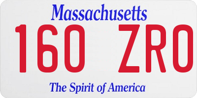 MA license plate 160ZR0