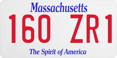 MA license plate 160ZR1