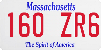 MA license plate 160ZR6