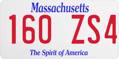 MA license plate 160ZS4