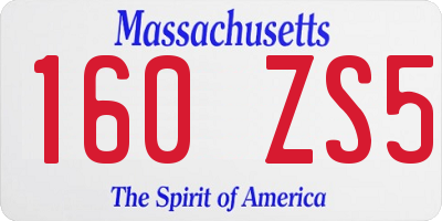 MA license plate 160ZS5