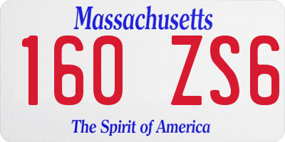 MA license plate 160ZS6