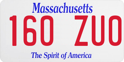 MA license plate 160ZU0