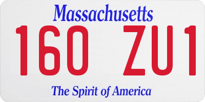 MA license plate 160ZU1