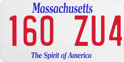 MA license plate 160ZU4