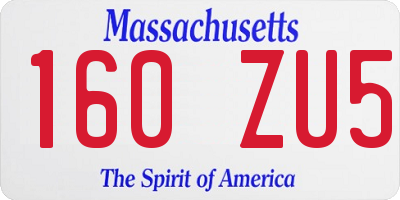 MA license plate 160ZU5