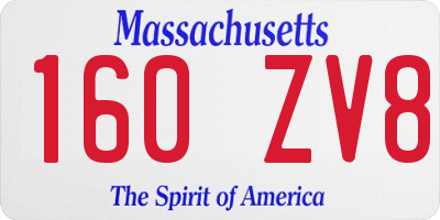 MA license plate 160ZV8