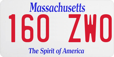 MA license plate 160ZW0