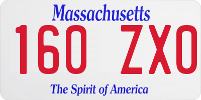 MA license plate 160ZX0