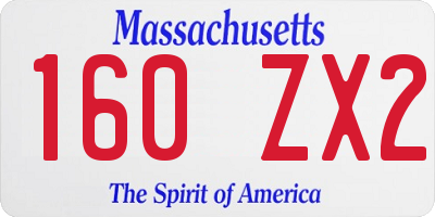 MA license plate 160ZX2