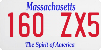 MA license plate 160ZX5