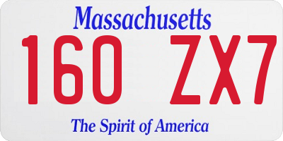 MA license plate 160ZX7