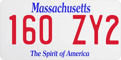 MA license plate 160ZY2