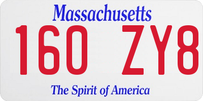 MA license plate 160ZY8