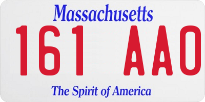 MA license plate 161AA0