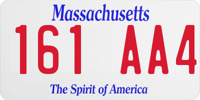 MA license plate 161AA4