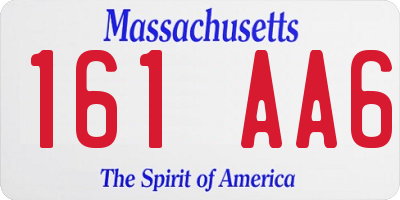 MA license plate 161AA6