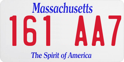 MA license plate 161AA7