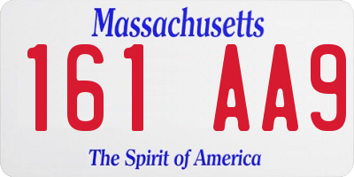 MA license plate 161AA9