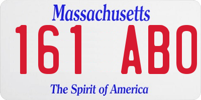MA license plate 161AB0