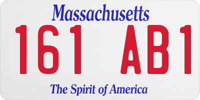 MA license plate 161AB1