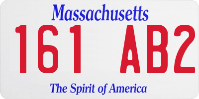 MA license plate 161AB2