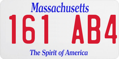 MA license plate 161AB4