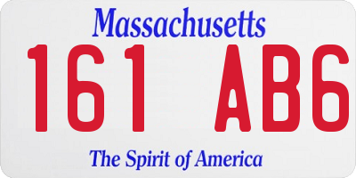 MA license plate 161AB6