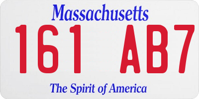 MA license plate 161AB7