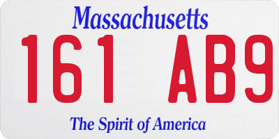 MA license plate 161AB9