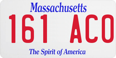 MA license plate 161AC0